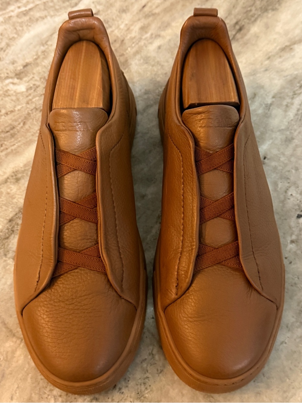 Ermenegildo Zegna Tan Triple Stitch Sneakers Loro Shoe 9 / US 10 Walk Open Piana